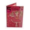 Age 05 Juvenile Girl Dancing Pink Birthday Card