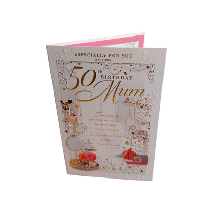 50th Birthday Mum Opacity Card