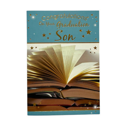 Congratulations Son on Graduation Books Design Greeting Card