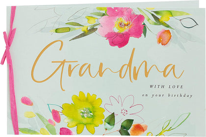 Watercolour Floral Design Grandma Birthday Card