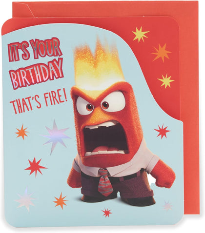 Disney Anger Design from Inside Out 2 Birthday Card for Him