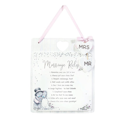 Me to You Tatty Teddy Marriage Rules Plaque Official Wedding Collection