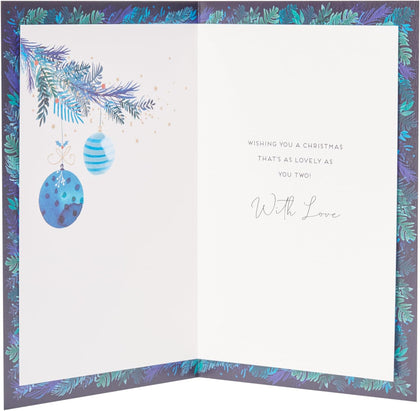 Blue Christmas Tree Design Brother And Sister In Law Christmas Card