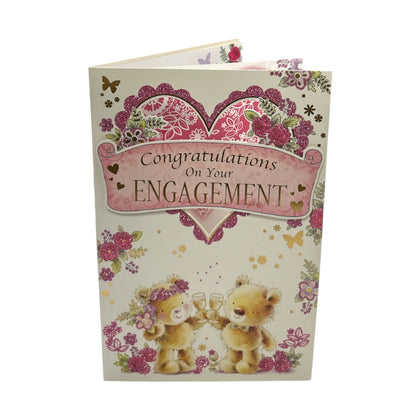 On Your Engagement Die-Cut Heart Design Congratulations Card