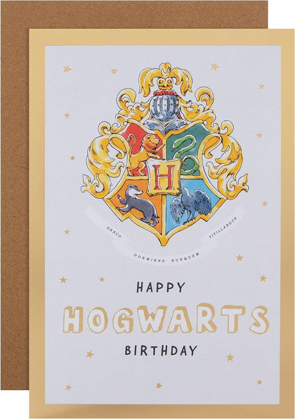 Harry Potter Hogwarts House Crest Design Birthday Card