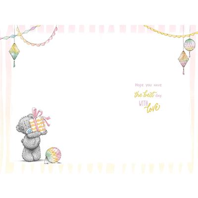 Bear Holding Large Present Gran Birthday Card