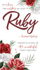 Embellished Love & Wishes Ruby 40th Anniversary Congratulations Card