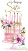 Floral Cake Champagne Amazing Sister Embellished Birthday Card