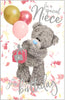 Bear With Balloons 'Special Niece' Birthday Card