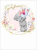 Bear Holding Large Flower Speedy Recovery Get Well Soon Card