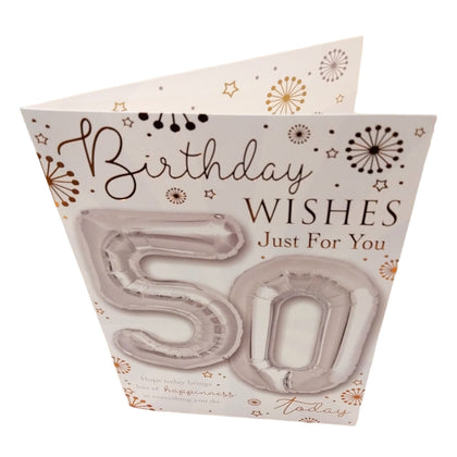 Age 50 today Balloon Boutique Greeting Card