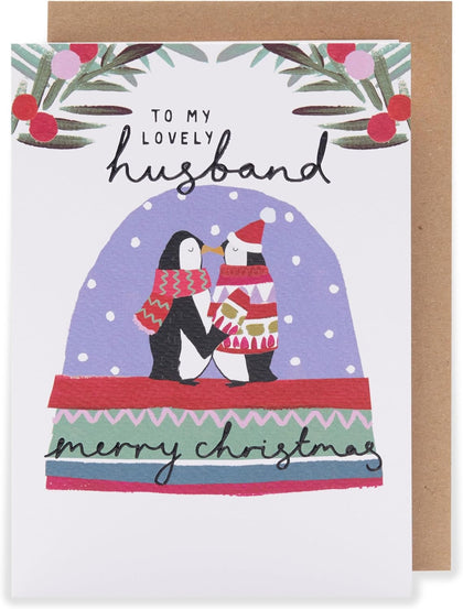 Kindred Penguins Design To My Lovely Husband Christmas Card