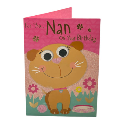 For Nan Cat On A Mat Design Birthday Card