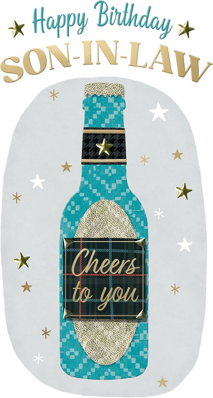 Embellished Cheers Son-In-Law Happy Birthday Card