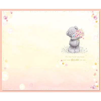 Bear And Heart Shape Flower Wreath Daughter Birthday Card