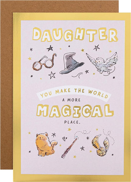 Harry Potter Illustrations Daughter Birthday Card with Activity