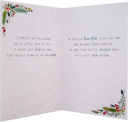 Traditional Illustrated Text Design Christmas Thinking of You Card