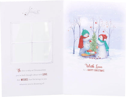 Window Snowman Design Daughter & Son-in-Law Christmas Card