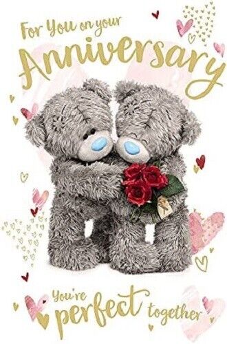 Bears Hugging On Your Anniversary Photo Finish Card