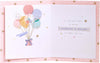 Giraffe and Balloons New Baby Girl Congratulations Card