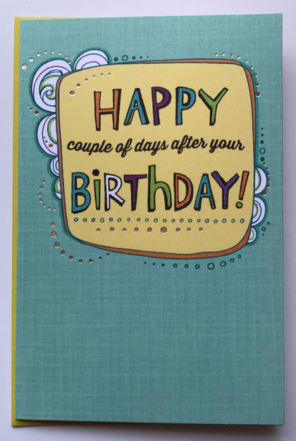 Bright Colour Belated Birthday Card