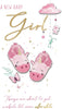 Embellished Adorable New Baby Girl Congratulations Card