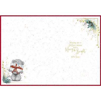 Bear Peering Into Gift Box Friend Christmas Card