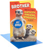 Meerkats Design Brother Birthday Card With Badge