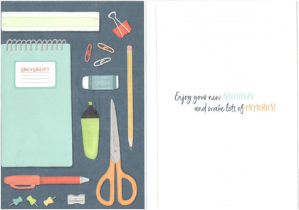 Stationary Design Good Luck At University Card