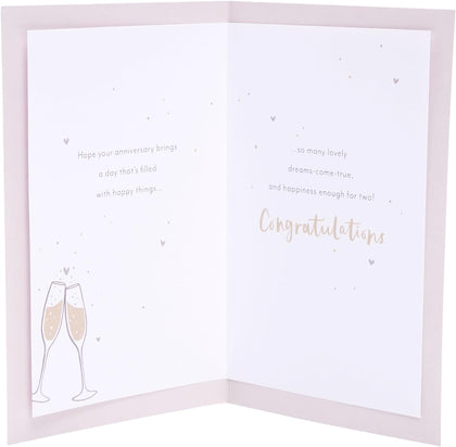 Heart & Champagne Design for A Special Couple Wedding Anniversary Card