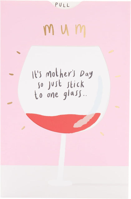 Interactive Wine Glass Design Mother's Day Card