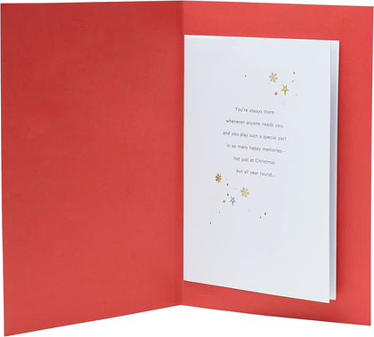 Dual Hearts and Star Gems Attachment Mum Christmas Card