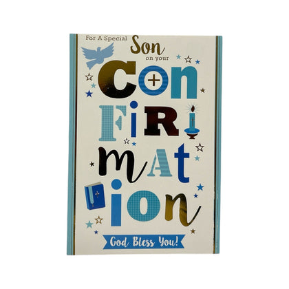 For Special Son On Your Confirmation Bold Lettering Design Religious Greeting Card