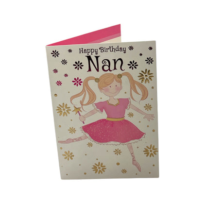 To Nan Juvenile Girl Holding A Magic Wand Birthday Card