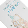 Forever Friends Embossed Illustrated Design Baby Boy 1st Birthday Card