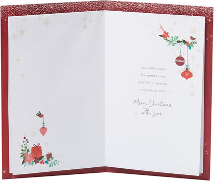 Gold Heart Design Lovely Lady Christmas Card