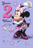 Disney Minnie Mouse 2nd Birthday Card