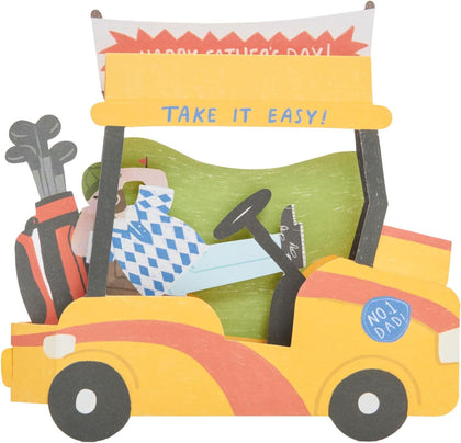 Pop-Up Golf Cart Design Dad Father's Day Card