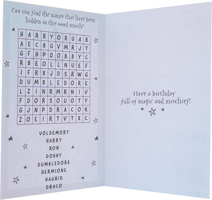 Harry Potter Marauder's Map Quote Design with Word Search Activity Birthday Card