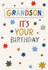 Star Design Grandson It's Your Birthday Greeting Card