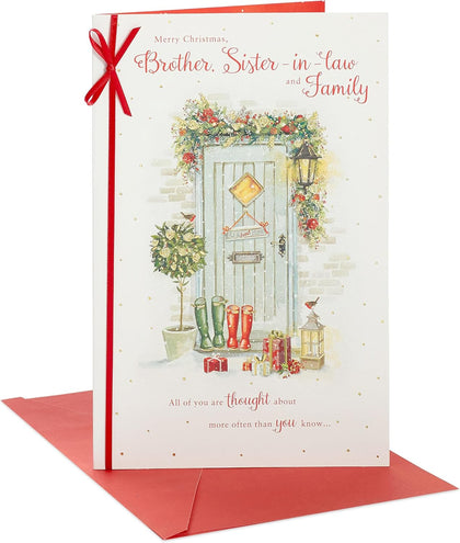 Decorated Doorway Design Brother & Sister-In-Law Christmas Card