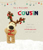 Boofle with Reindeer Hat Cousin Christmas Card