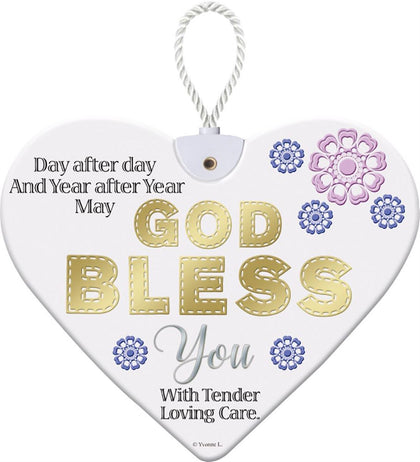 GOD BLESS YOU HeartFelts Hanging Plaque