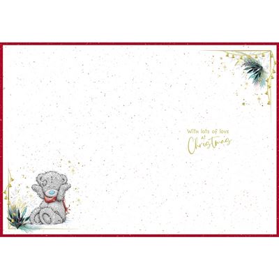 Bear Sitting Next To Snow Reindeer Godson Christmas Card