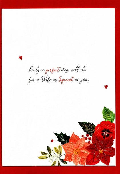 Poinsettia Embellished Magnifique Special Wife Large Christmas Card