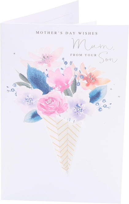 Floral Bouquet Design From Your Son for Mum Mother's Day Card 