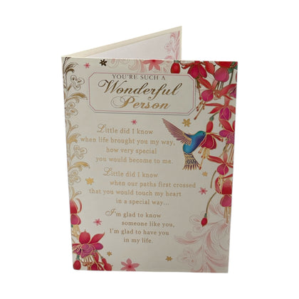 For A Wonderful Person Sentimental Verses Greeting Card