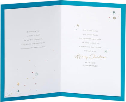 Blue Stocking Design Dad Christmas Card