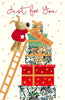 Boofle Standing on Ladder Just For You Christmas Card