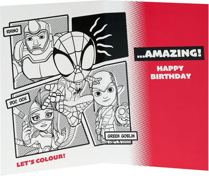 Marvel Spider-Man Cool Design Son Birthday Card with Activity Inside